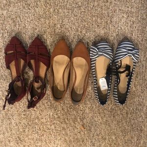 3 pairs of size 7.5 flats